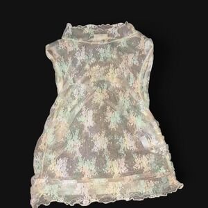 Intimately Free People "Nice Try" Lace Muscle Tank Hazy Pastel Boho Layering
